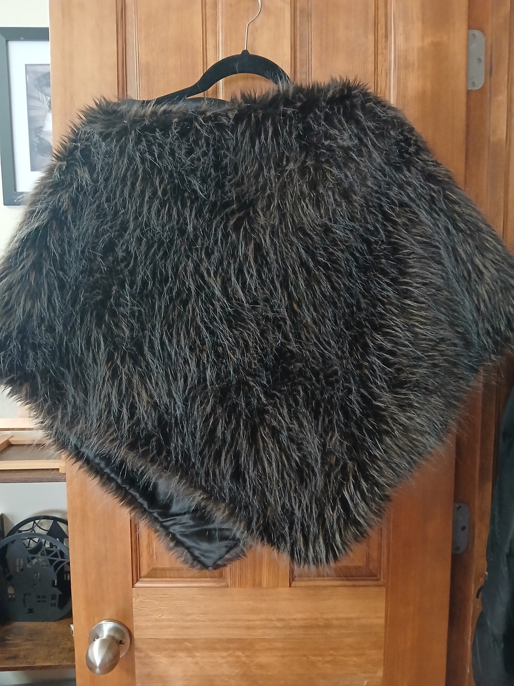 Fabulous Furs Black and Brown Faux Fur Capelet